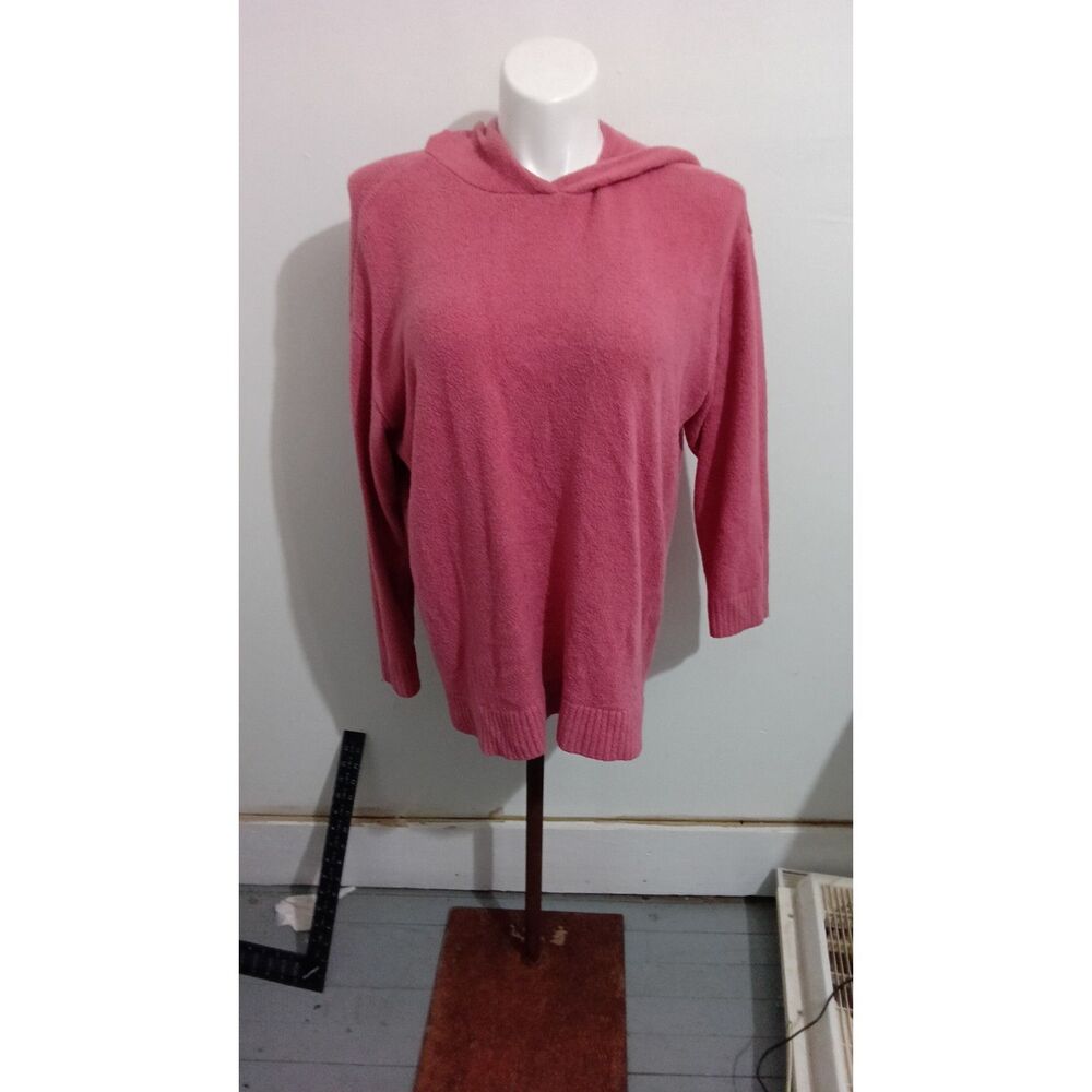 Lands' End Pink Hooded Sweater Plus Size 1X
